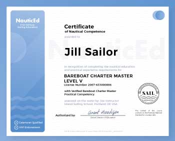 Sailing certification with a Sailing Resume